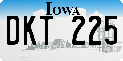 IA license plate DKT225