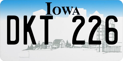IA license plate DKT226