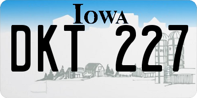 IA license plate DKT227