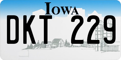 IA license plate DKT229