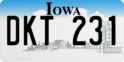 IA license plate DKT231