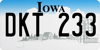 IA license plate DKT233