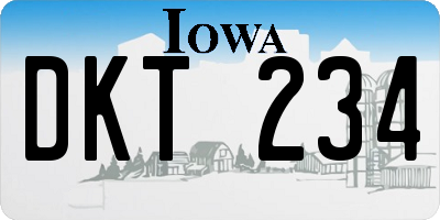 IA license plate DKT234