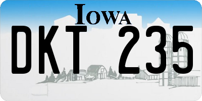 IA license plate DKT235