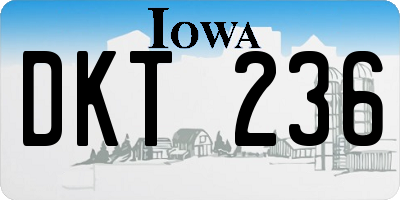 IA license plate DKT236