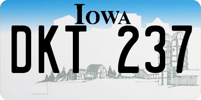IA license plate DKT237