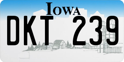 IA license plate DKT239
