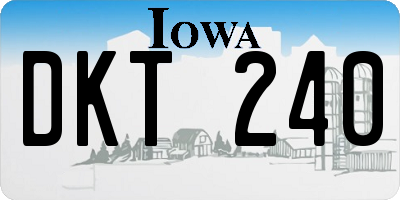 IA license plate DKT240