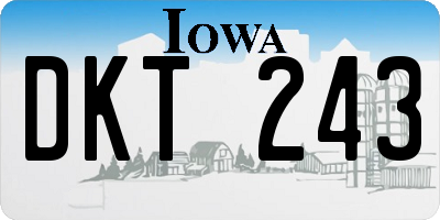 IA license plate DKT243
