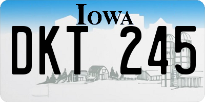IA license plate DKT245