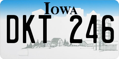 IA license plate DKT246