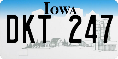 IA license plate DKT247
