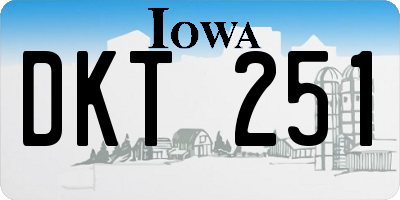 IA license plate DKT251