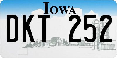 IA license plate DKT252