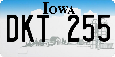 IA license plate DKT255