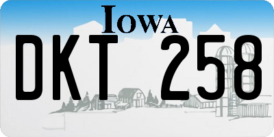 IA license plate DKT258