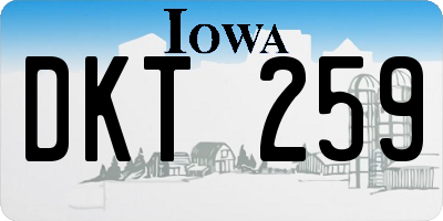 IA license plate DKT259