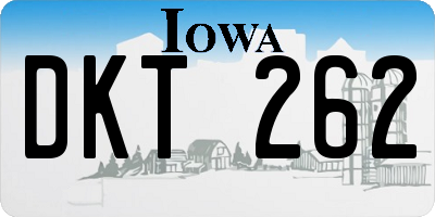 IA license plate DKT262
