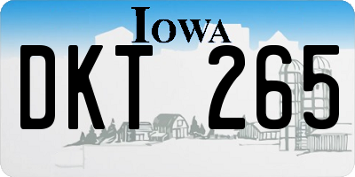 IA license plate DKT265