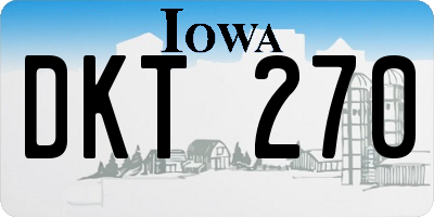 IA license plate DKT270