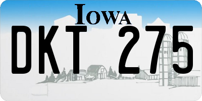 IA license plate DKT275