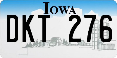 IA license plate DKT276