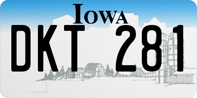 IA license plate DKT281