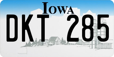 IA license plate DKT285