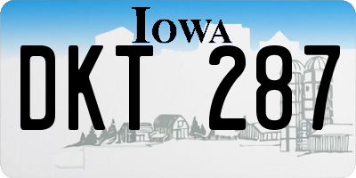 IA license plate DKT287