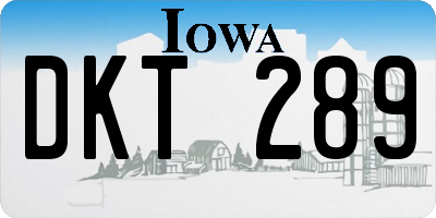 IA license plate DKT289