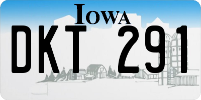 IA license plate DKT291