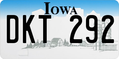 IA license plate DKT292