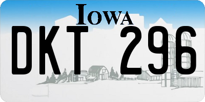 IA license plate DKT296