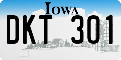 IA license plate DKT301