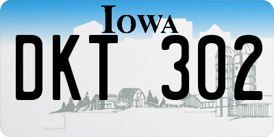 IA license plate DKT302