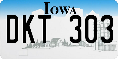 IA license plate DKT303