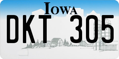 IA license plate DKT305