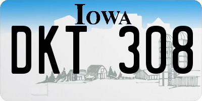 IA license plate DKT308