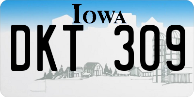 IA license plate DKT309