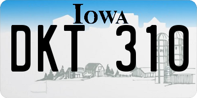 IA license plate DKT310