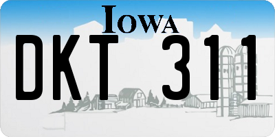 IA license plate DKT311