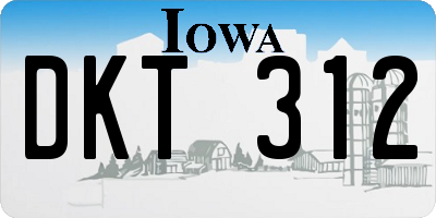 IA license plate DKT312