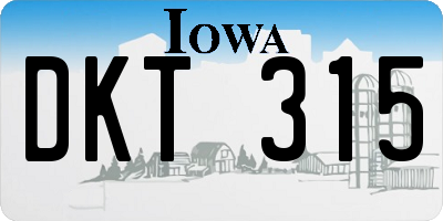 IA license plate DKT315