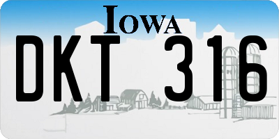 IA license plate DKT316
