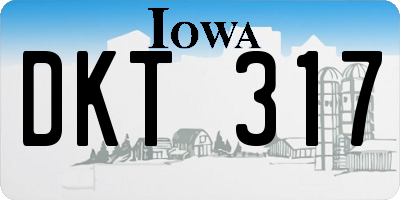 IA license plate DKT317