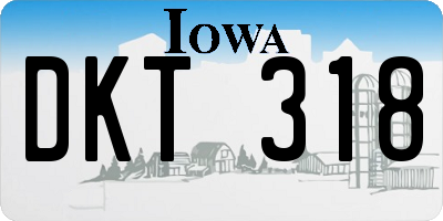 IA license plate DKT318
