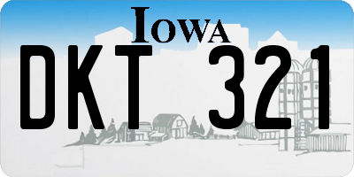 IA license plate DKT321