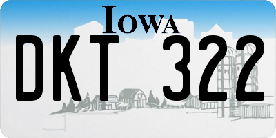 IA license plate DKT322