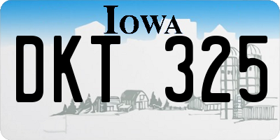 IA license plate DKT325