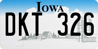IA license plate DKT326